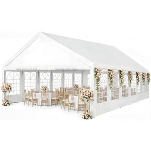 Party Tent 20x40Ft Outdoor Canopy Gazebo Heavy Duty Large Event Shelter Carport White for Wedding Parties BBQ