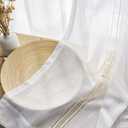 Linen Sheer Curtains for Living Room, Rod Pocket Window Treatment Linen Texture Voile Transparent Drapes for Bedroom 2 Panels,52" Wx95 L,White