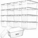 16 Pcs Classroom Storage Cubby Bins with Latching Lid,Clear
