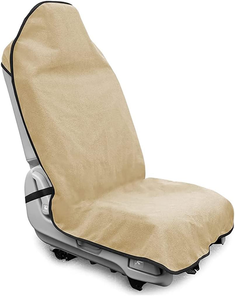 Waterproof Sweating Car Seat Cover for Post Gym Workout, Running, Swimming, Beach and Hiking, Universal Fit Non-Slip Seat Protector for Cars SUV Trucks, Machine Washable (Off-White)