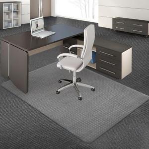 BesWin Office Chair Mat for Carpet, 48'' x 60'' Clear Floor Mat for Low and No Pile Carpeted Floors, Thick and Sturdy Carpet Protector for Work, Home, Gaming, Easy Glide and Flat Without Curling