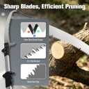 Pole Saw for Tree Trimming, Extendable Tree Pruner with Double Hook Saw, Manual Pole Saw for High Branches, Pruning Branch Cutter for Yard, Garden, Patios