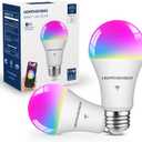 Smart Light Bulbs 100W Equivalent, 1350LM 11W WiFi Smart Bulb Compatible with Alexa/Google Assistant/Smart Life, A19 E26 RGBCW Color Changing, No Hub Required,2.4G WiFi, ETL Listed,2PCS