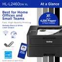 Brother HL-L2460DWW XL Wireless Compact Monochrome Printer with Duplex Copy & Scan, Fax, Black & White | Up to 4,200 Pages of Toner Included(1), Works with Alexa