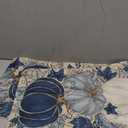 Heirloom Haven Fall Thanksgiving Table Runner, Blue Vintage Pumpkin Maple Leaf Decorative Autumn Harvest Seasonal Table Runner for Farmhouse Kitchen Dining Indoor Home Party Decorations 13x90 inches