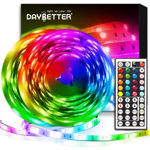 DAYBETTER Led Strip Lights 32.8ft Kit with Remote and Power Supply Color Changing