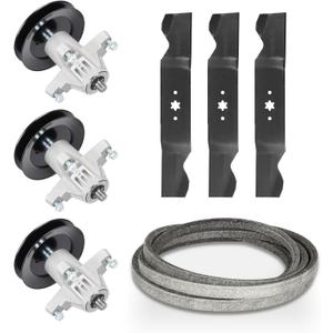 54 inch Deck Rebuild Kit 618-05137 Spindle for MTD Cub Cadet RZT-L54KH RZT-L54KW RZT-S54 Z6600 ZT-L54, with 3 Spindles 618-05137 918-05137 119-8445, 3 Blades 742-0677, 1 Belt 954-04329A