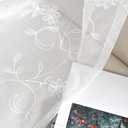 YoungsTex Lace Sheer Curtains 63 Inches Length for Living Room with Embroidered Pattern, Rod Pocket White Drapes Boho Lightweight Light Filtering for Bedroom, 2 Panels, 52 X 63 Inch