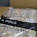 befbee Washable Area Rug 8x10, Large Soft Rugs for Living Room Stain Resistant Non-Slip Backing Rugs for Bedroom, Vintage Clearance Large Area Rug (Turmeric/ Grey, 8'x10')