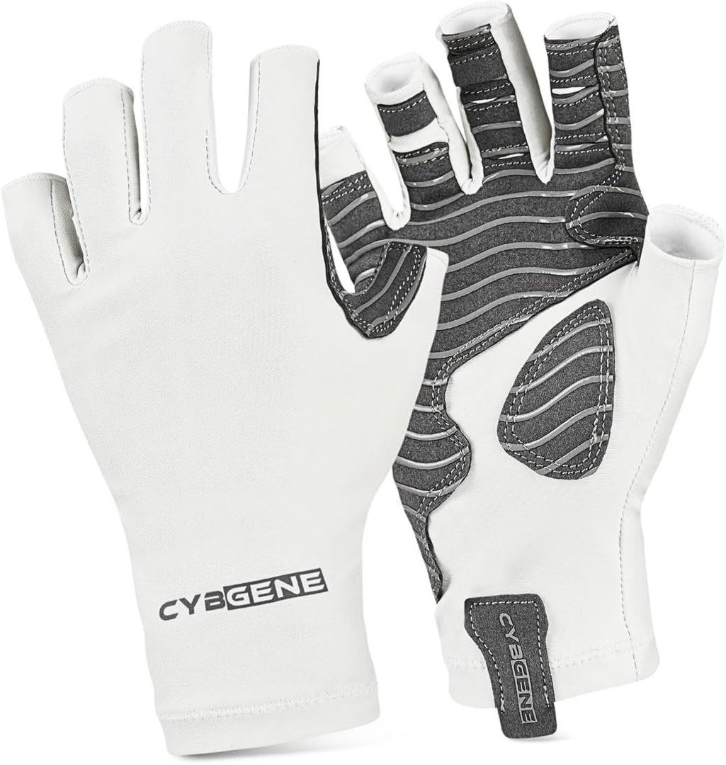 5 x Fishing Gloves UV Protection Gloves Sun Protection Gloves UPF50+ Men Women for Outdoor, Kayaking, Rowing (Small, White)