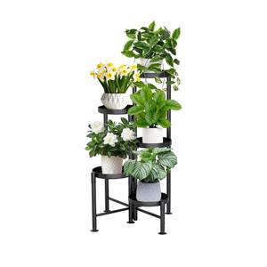 5 Tier Plant Stand Indoor, Metal Corner Plant Shelf Outdoor, Foldable Tall Plant Rack for Mutiple Plants, Flower Pot Holder Display Stand for Living Room Patio Home Decor for Gatdening