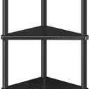 HOOBRO Corner Shelf Stand, Industrial 5-Tier Wall Corner Bookshelf with Metal Frame, Plant Display Shelf, Bookcase for Small Spaces, Bedroom, Living Room, Black BK33CJ01