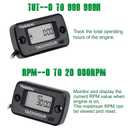 Yooreal Rotating Shaft Tachometer Hour Meter,Magnetic Pickup,Maintenance Reminder,Display Shutdown for Lawn Mower Generator Compressor Any Rotating Shaft/Gear or Pulley of External Equipment