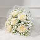 Dolicer 24 Pcs Babys Breath Artificial Flowers Rose Bouquet, White Rose Baby Breath Flowers Artificial Bulk, Real Touch Fake Babys Breath Gypsophila Bouquet for Wedding Party Arrangements Home Decor