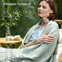 BEDELITE Cooling Waffle Twin XL Blanket Lightweight Breathable Cotton Summer Blanket of Rayon Derived from Bamboo for Hot Sleepers, Soft Throws for Bed, Couch and Sofa, Sage Green, 66x90 Inches