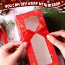 Windyun 48 Pcs Christmas Tumbler Gift Box with Ribbon for Sublimation Glass Transparent Tumbler Gift Boxes for 12oz 16oz 20oz Glass Cup Packaging for Jars Mug Can Xmas Party Supplies (Classic Style)