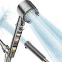 Filtered Shower Head with Handheld, High Pressure Water Flow and Multiple Spray Modes Shower Head with Filter, Power Wash for Hard Water, Showerhead with ON/OFF Switch for Pets Bath (Gray)