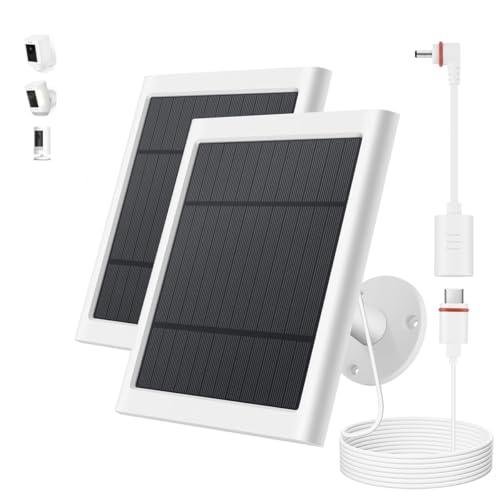 Solar Panel for Ring Camera, 1 Pack 4W Solar Charger Compatible with Rings Spotlight &All-New Stick Up Outdoor Cam Battery, 10ft Long Cable with USB-C to Ring Barrel Plug Adapter, Missing Piece, Black