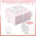 Faccito Pink 8 Pack Floral bridesmaid proposal Gift Boxes 8 x 8 x 4 Inch Flower Paper Boxes with Ribbon Label Card for Wedding Bridesmaid Gift Bridal Baby Shower Birthday Party Favor (Chinoiserie)