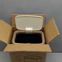 TIPGO Bathroom Trash Can with Lid, 2.1 Gallon / 8 Liter Small Garbage Can, Press Top Bin, Stainless Steel Wastebasket with Pop-Up Lid for Bedroom, Living Room, Office (Cream)