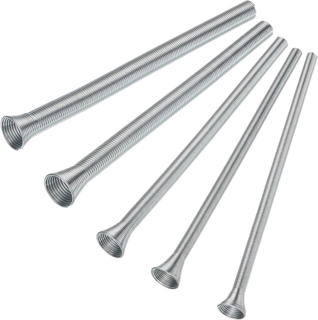 Spring Tubing Benders Kit 1/4, 5/16, 3/8, 1/2 and 5/8 Inch 5 in 1 Tube Bender Set for Copper, Brass, Aluminum and Thin Steel Tube