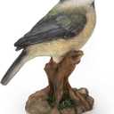 Hi-Line Gift Various Bird on Stump Statues (Chickadee), Multi Colors