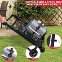 Grill Stand for Ninja Woodfire Outdoor OG700 OG800 Series, Portable Folding Grill Table Cart for Ninja Woodfire OG701 OG850 OG951 and OO101 Pizza Oven with Side Table