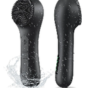 Facial Cleansing Brush with Big Electric Round Brush Head - 2 in 1 Spin and Automatic Foam Patented Tech, Wide Surface Cleaning, Waterproof Rechargeable Face Scrubber for Men and Women