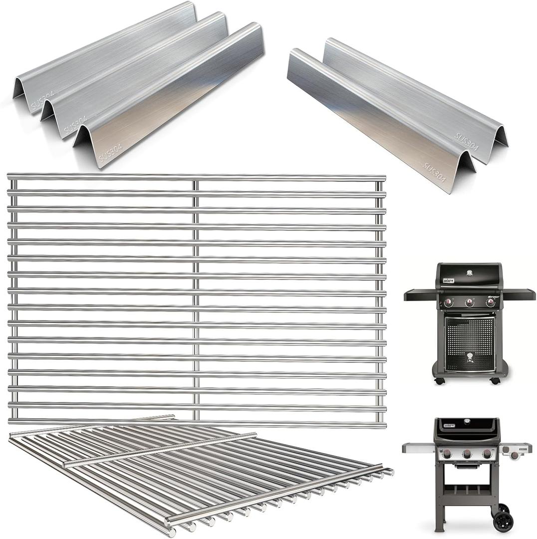 7638 Grill Grates 7636 Flavorizer Bars for Weber Spirit and GS4 Spirit II 300 Series Grills E-310 E-320 E-330 S-310 SP-310 Spirit 2 E310 S-310 Replacement Parts (Front Mount Controls) Stainless Steel