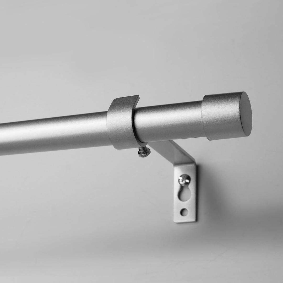 Curtain Rods Modern Minimalist Style,3/4 Inch Diameter Adjustable Curtain Rods for Windows, 16-88", Silver