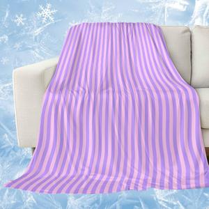 Cooling Blanket Purple Pink Stripes Cooling Blankets for Hot Sleepers Classic Vertical Striped Cool Blankets Soft Lightweight Ice Cold Summer Throw Blanket for Night Sweats Couch Bed All Season 40x60 (Plum Orchid)