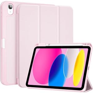 ProElite Smart Case for iPad (A16) 11th/10th Generation (2025/2022) Auto Sleep/Wake Cover Left Side Pencil Holder Soft Flexible Case Recoil Series - 
Lightpink