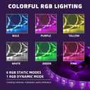 FENCHILIN 32 x 23 Inch RGB LED Vanity Mirror with Light and RGB Backlit Hollywood Lighted Makeup Mirror, Smart Touch Control Light Mirror with Memory Function