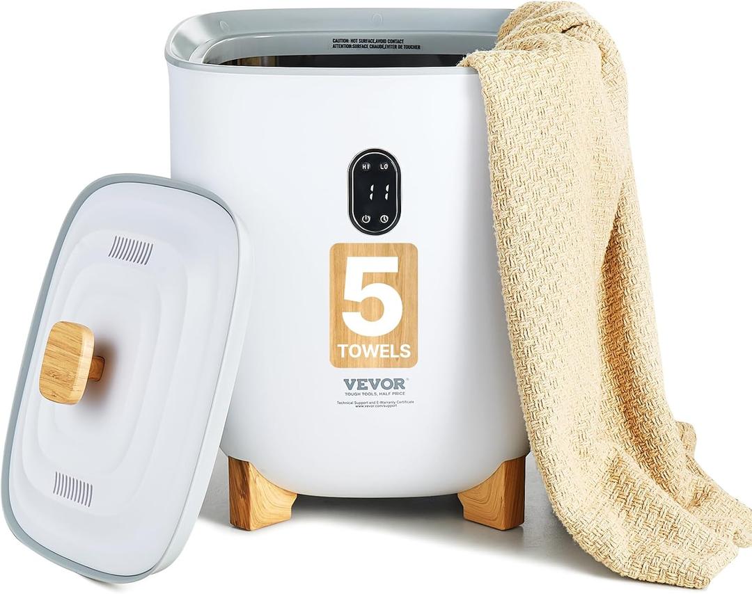 VEVOR Towel Warmers for Bathroom, 25 L Towel Warmer Bucket with Auto Shut Off for Spa Fits up to 5 Oversized Towels, Blankets, Clothes, Bathrobes, PJ's and More