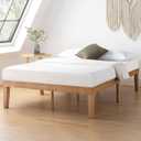Mellow Naturalista Classic 16 Inch Solid Wood Platform Bed with Wooden Slats, Natural Pine, King