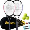 Senston Tennis Rackets for Adults 27 inch Tennis Racquets - 2 Player Tennis Racket Set with 3balls,2 Grips, 2 Vibration Dampers