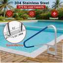 Garvee Pool Handrail 54"x36", Pool Railings for Inground Pools, Safety Handrails 375lbs Load Capacity, 304 Stainless Steel Stair Rail with Grip Cover