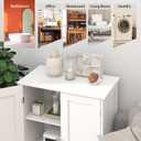 TaoHFE White Bathroom Storage Cabinet,Bathroom Cabinets Freestanding with 2 Doors,Towel Cabinet for Bathrooms,Restroom Cabinets,Small Storage Cabinet for Office,Restaurant,Living Room, 23.6d x 11.8w x 31.5h