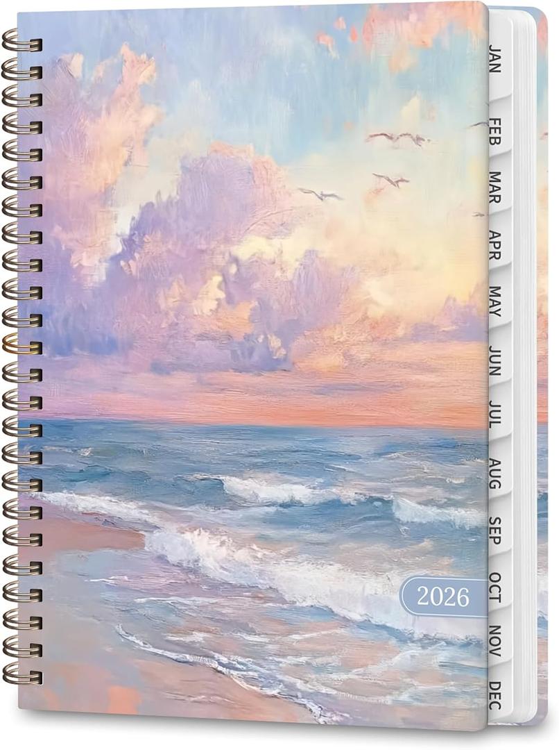 5 x 2026 Planner, Weekly and Monthly Calendar Planning Book, Jan 2026 - Dec 2026, Academic Agenda Planner for School Supplies and Office Desk Accessories - A5 (6.3" x 8.5") (Seaview)