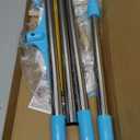 Carpet Rake for Pet Hair Removal - Reusable Pet Hair Remover, 60 Adjustable Long Handle Cat Dog Carpet Rake Scraper with Patented Design, Dog Hair Rake Brush for Rugs, Mats (Blue)