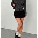 Floerns Women's Striped Button Down Shirts Long Sleeve Business Casual Blouse Top Black Small