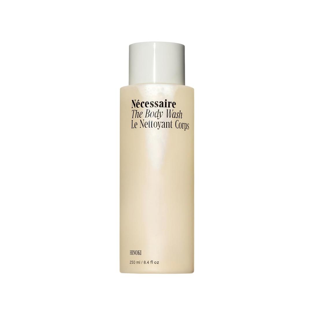 Ncessaire The Body Wash Hinoki - Natural Body Wash for Women & Men, Softening Shower Gel with Gentle Exfoliating Acids AHA/BHA/PHA. Gel Cleanse, 8.4 fl oz