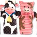 Melissa & Doug Farm Friends Hand Puppets (Set of 4) - Cow, Horse, Sheep, and Pig Soft Puppets for Kids and Toddlers Ages 2+