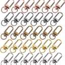30pcs Metal Lobster Claw Clasps Swivel Lanyards Trigger Snap Hooks Strap for Jewelry Purse Making DIY Bags Keychain Key Rings Art Crafts (Multicolour)