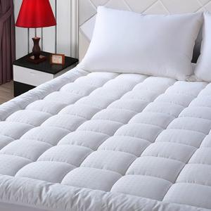 EASELAND Queen Size Mattress Pad Pillow Top Mattress Cover Quilted Fitted Mattress Protector Cotton Top Stretches up 8"-21" Deep Pocket Cooling Mattress Topper (60x80 inch, White) EASELAND Queen Size Mattress Pad Pillow Top Mattress Cover Quilted Fitted Mattress Protector Cotton Top Stretches up 8"-21" Deep Pocket Cooling Mattress Topper (60x80 inch, White)