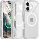 for iPhone 17 Case Compatible with MagSafeShockproof, 3-Layer Drop Protection, Heavy Duty Magnetic Protective Phone Case Cover, 6.3", Crystal Clear