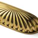 Goo-Ki 2.5'' (64mm) Hole Centers Brushed Gold Cabinet Pulls,Accessible Luxury Zinc Alloy Din Cup Cabinet Pulls with Retro Style,6 Pack