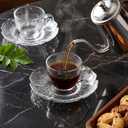 10 Pack Small Clear Glass Plates, 4.7 Inch Clear Coffee Tea Saucer, Mini Glass Snack Dishes Tabletop Coasters Set for Teacup, Appetizer, Salad, Fruit