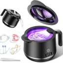 Ultrasonic Retainer Cleaner Machine - 45kHz Ultrasonic Cleaner - 200ML Mouth Guard & Denture Cleaner Pod & Jewelry - 5 Modes with Digital Timer - Upgrade Water Bottle Design