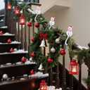 XunYee 12 Pcs Christmas Winter Snowman Garland Hangers for Mantle,Snowman Shaped Fireplace Garland Hanger, Xmas Ties Stocking Holder, Reusable Silicone Adhesive Straps for Stairways Banister Staircase